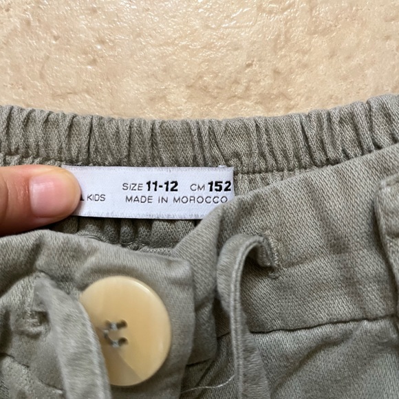 Zara sage green comfy pants| size 11-12 kids - Picture 4 of 5